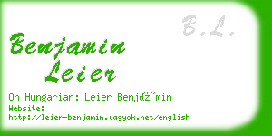 benjamin leier business card